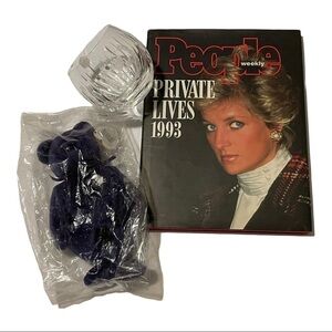 Princess Diana collectible bundle. Ty Bear, rose bowl, people 1993 private lives